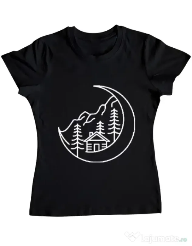 Tricou ADLER dama Moon life Negru