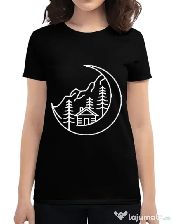 Tricou ADLER dama Moon life Negru