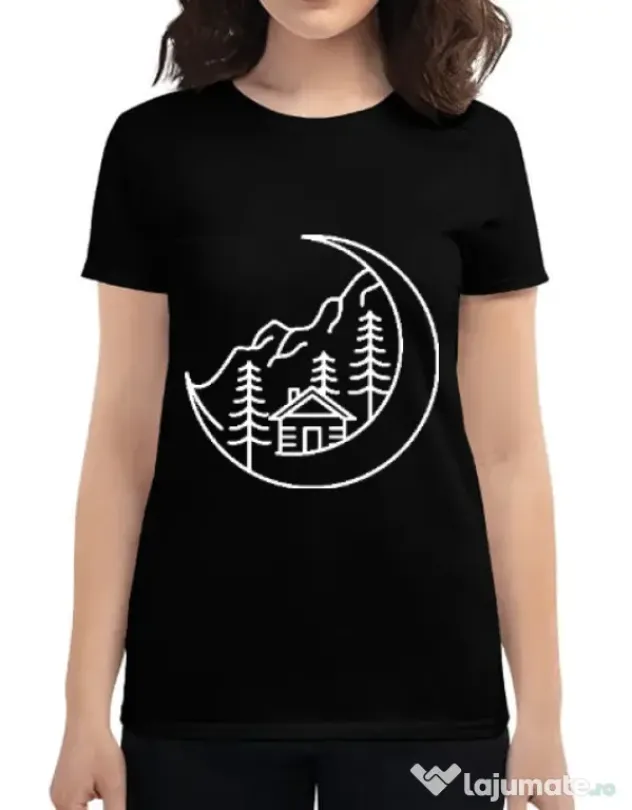Tricou ADLER dama Moon life Negru