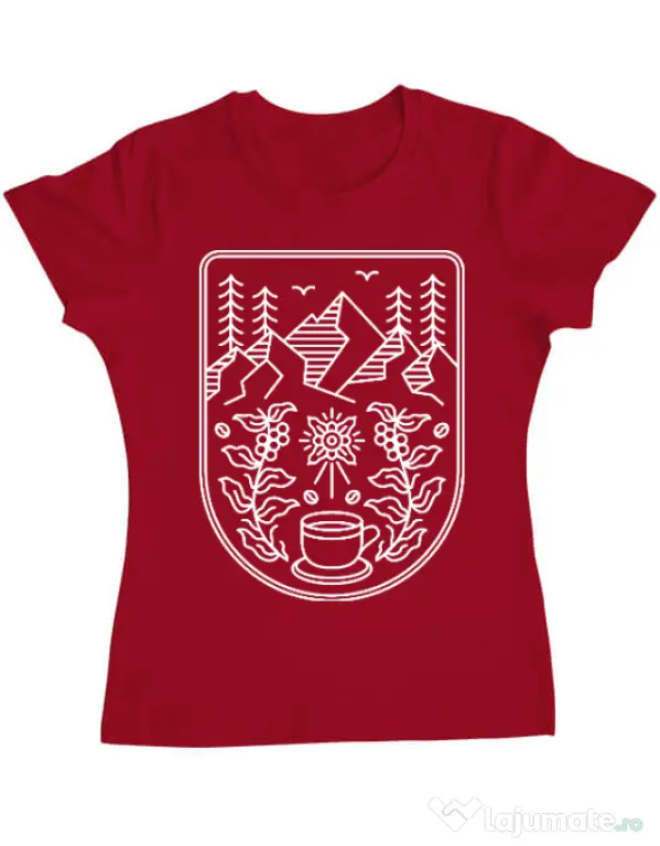 Tricou ADLER dama Natural coffee Rosu