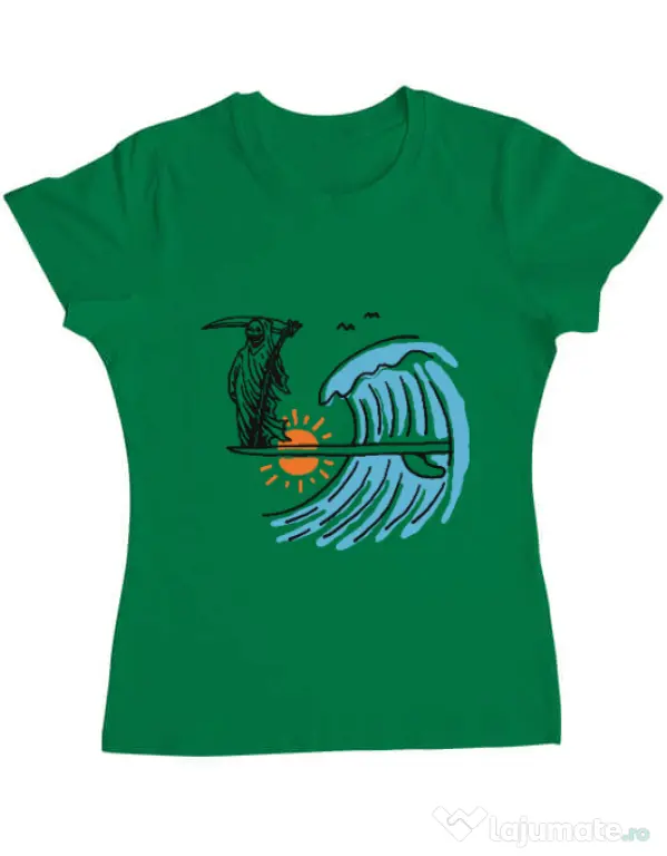 Tricou ADLER dama Grim surfer Verde mediu