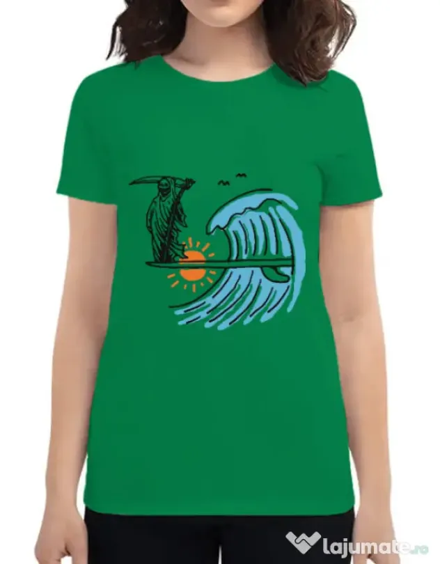 Tricou ADLER dama Grim surfer Verde mediu