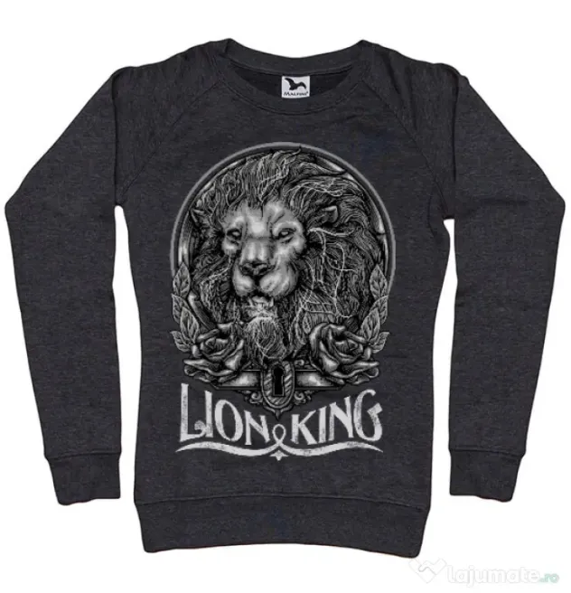 Bluza ADLER dama Lion king Negru melanj