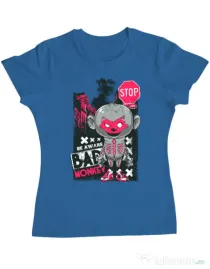 Tricou ADLER dama Bad monkey Albastru azuriu