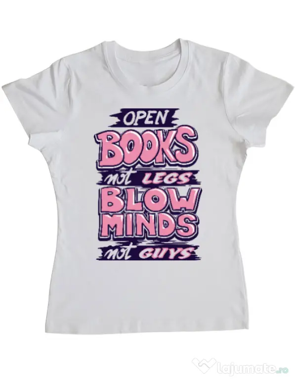 Tricou ADLER dama Open books Alb