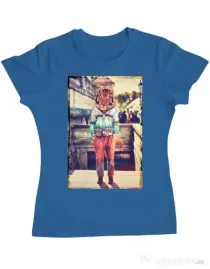 Tricou ADLER dama Tiger head Albastru azuriu