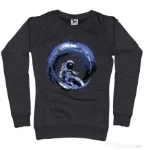 Bluza ADLER dama Surfing in space Negru melanj