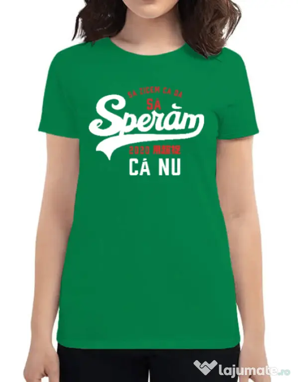 Tricou ADLER dama Sa speram ca nu Verde mediu