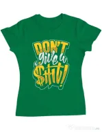 Tricou ADLER dama Don't give a shit Verde mediu