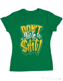 Tricou ADLER dama Don't give a shit Verde mediu