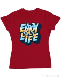 Tricou ADLER dama Enjoy your life Rosu