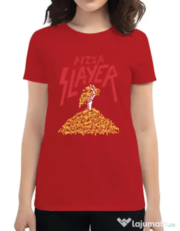 Tricou ADLER dama Pizza slayer Rosu