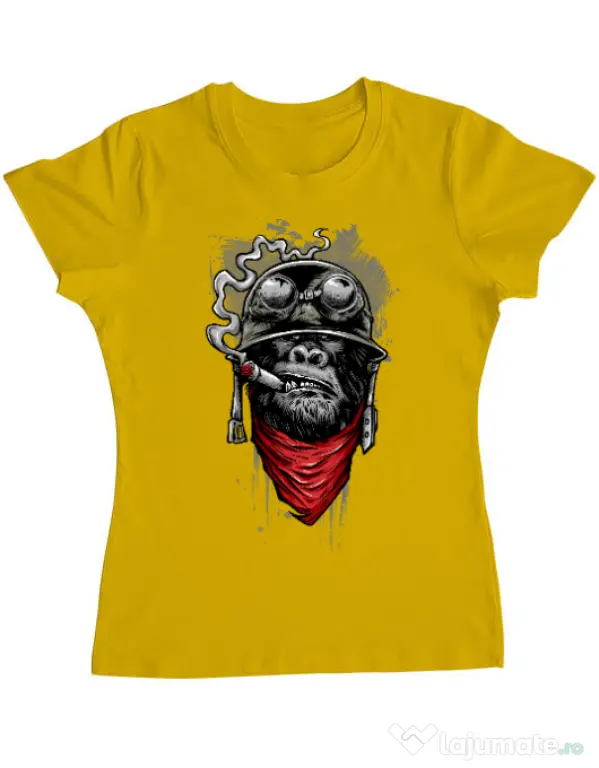 Tricou ADLER dama Ape of duty Galben