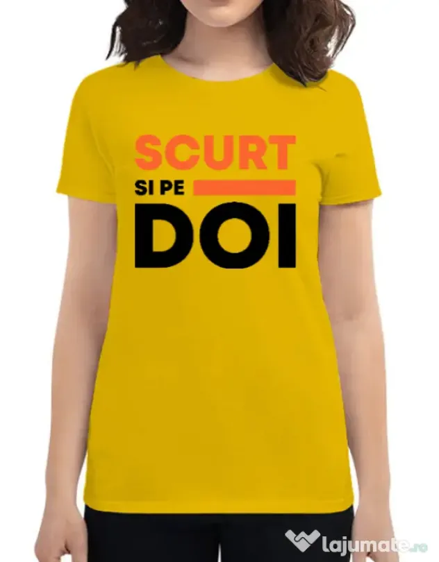 Tricou ADLER dama Scurt si pe doi Galben