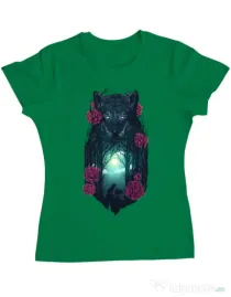 Tricou ADLER dama Running with the wolves Verde mediu