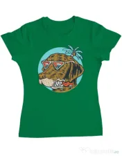 Tricou ADLER dama Chill dog Verde mediu