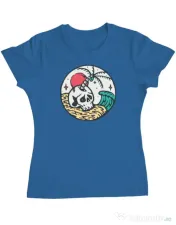 Tricou ADLER dama Skull and beach Albastru azuriu