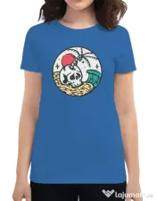 Tricou ADLER dama Skull and beach Albastru azuriu