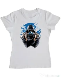 Tricou ADLER dama Graffiti gas mask Alb