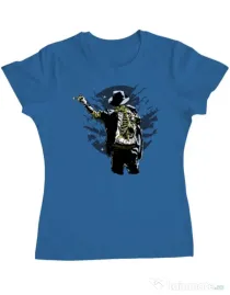 Tricou ADLER dama Zombie pop Albastru azuriu
