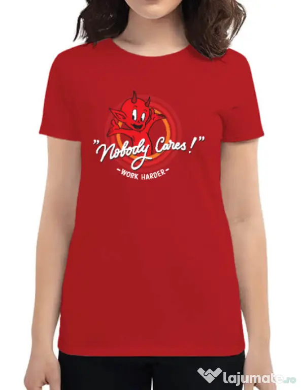 Tricou ADLER dama Nobody cares Rosu