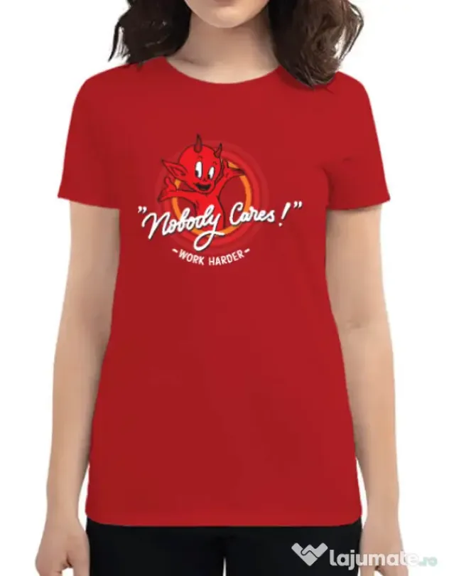 Tricou ADLER dama Nobody cares Rosu