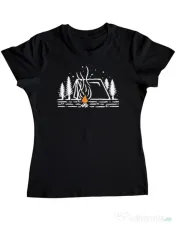 Tricou ADLER dama Tent lines Negru