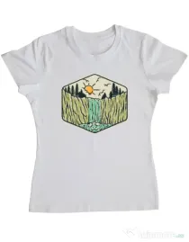 Tricou ADLER dama Beauty waterfall Alb