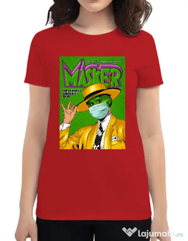 Tricou ADLER dama Masker Rosu