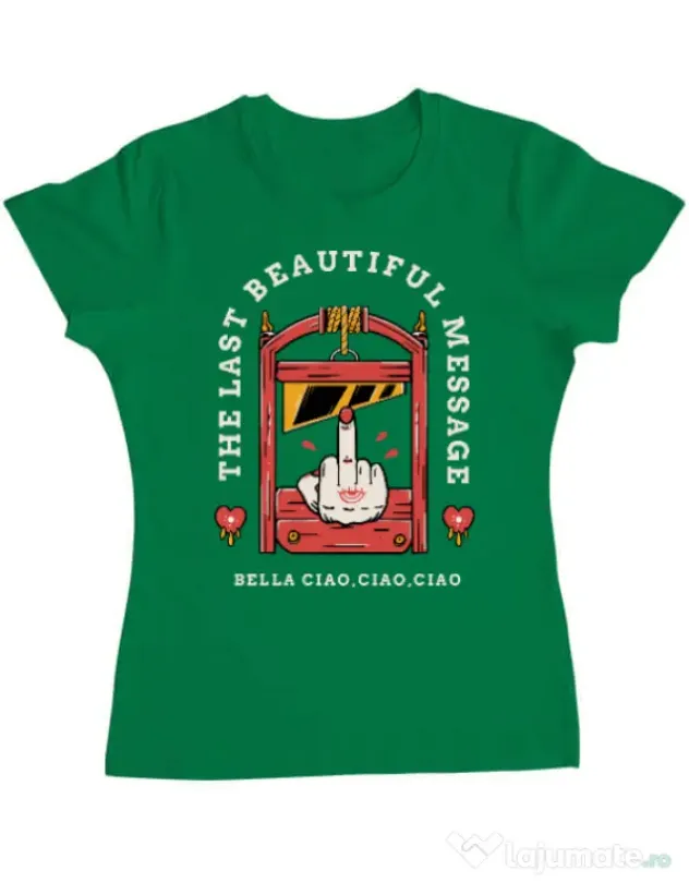 Tricou ADLER dama The last message Verde mediu