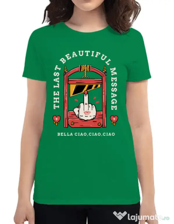 Tricou ADLER dama The last message Verde mediu