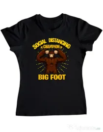 Tricou ADLER dama Social distancing 2 Negru