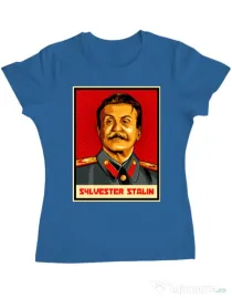 Tricou ADLER dama Sylvester Stalin Albastru azuriu
