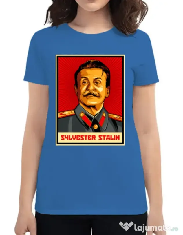 Tricou ADLER dama Sylvester Stalin Albastru azuriu