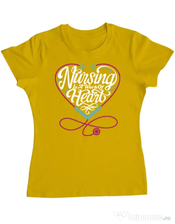 Tricou ADLER dama Work of heart Galben