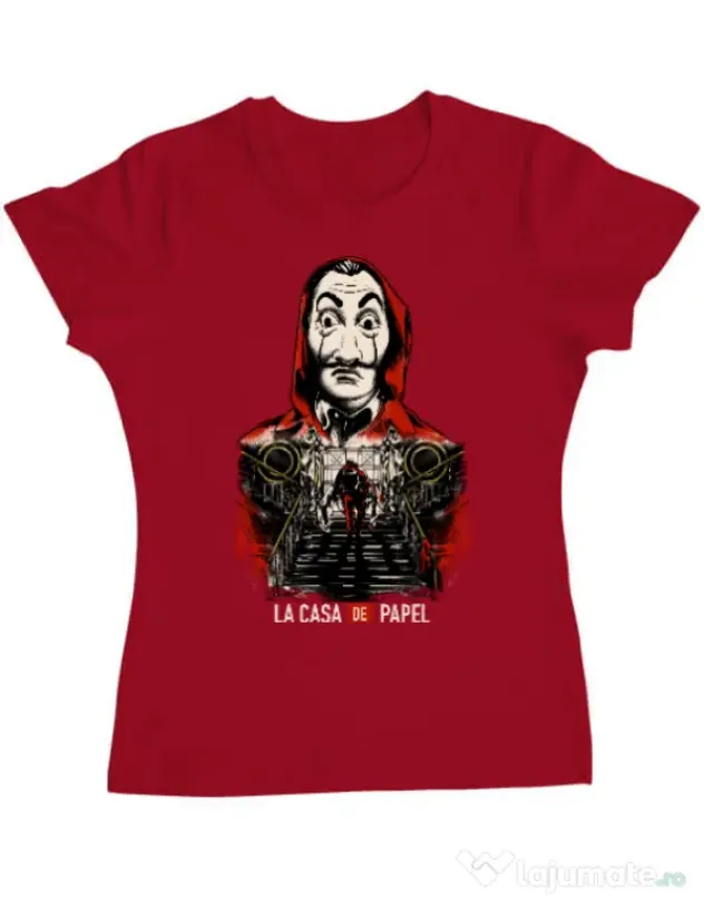 Tricou ADLER dama La casa de papel Rosu