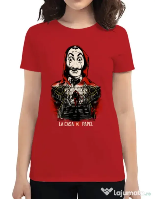 Tricou ADLER dama La casa de papel Rosu