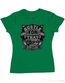 Tricou ADLER dama Hustle for that muscle Verde mediu