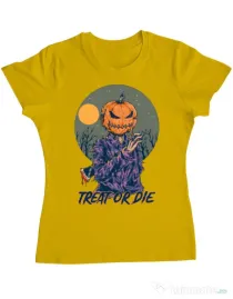 Tricou ADLER dama Treat or die Galben