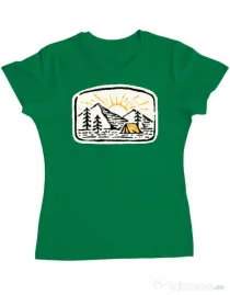 Tricou ADLER dama Hand drawn camp Verde mediu