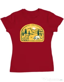 Tricou ADLER dama River camp Rosu