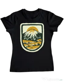 Tricou ADLER dama Hand drawn mountains Negru