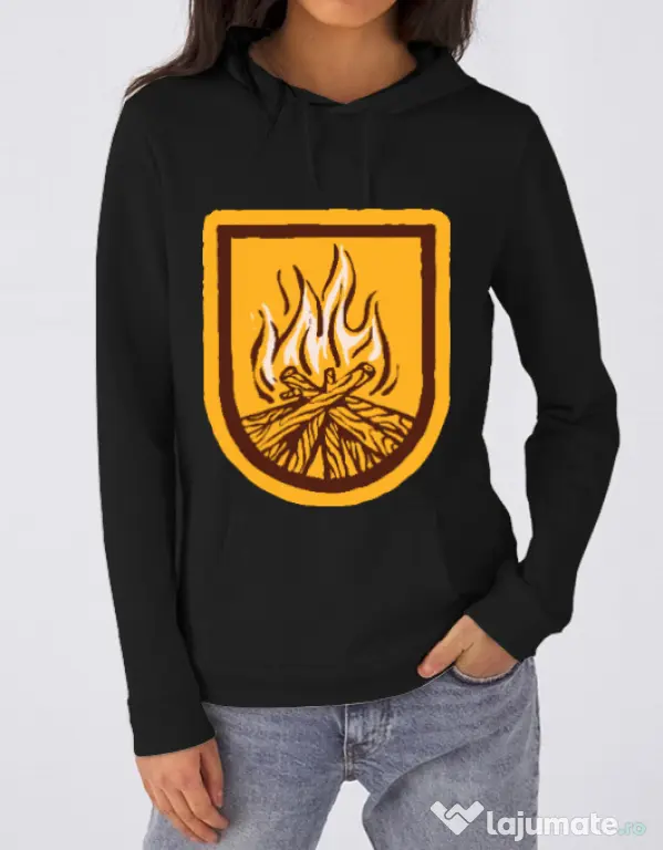 Hoodie dama cu gluga Bonfire Negru