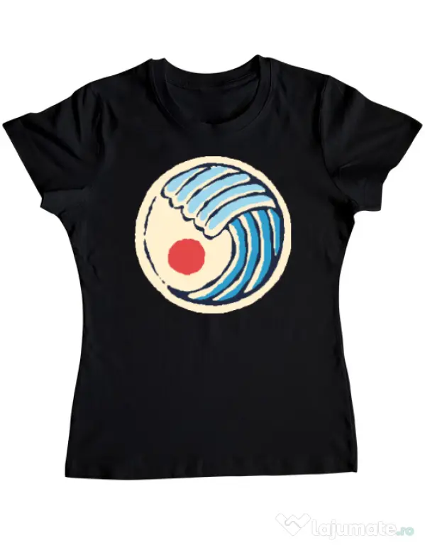 Tricou ADLER dama Great wave Negru