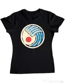 Tricou ADLER dama Great wave Negru