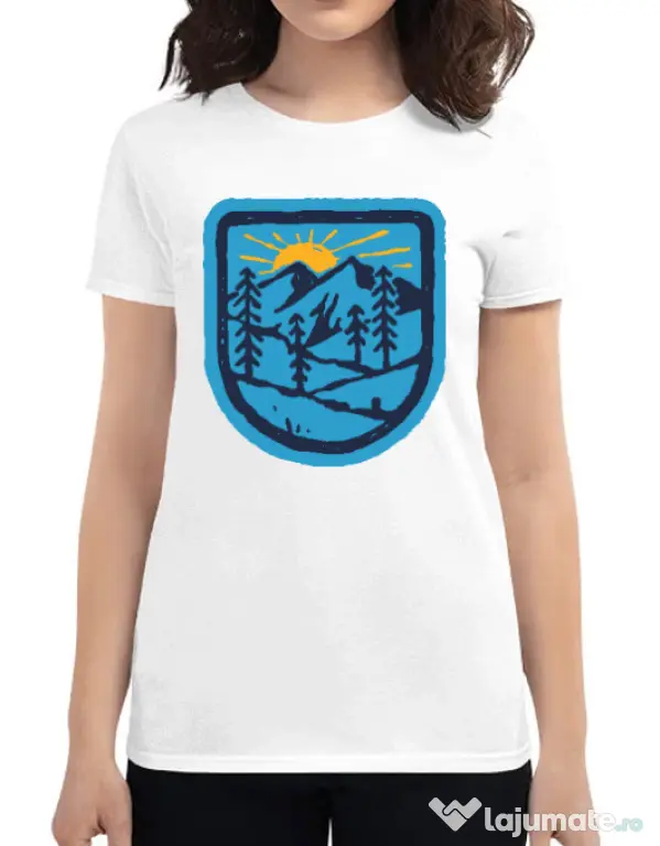 Tricou ADLER dama Great nature Alb