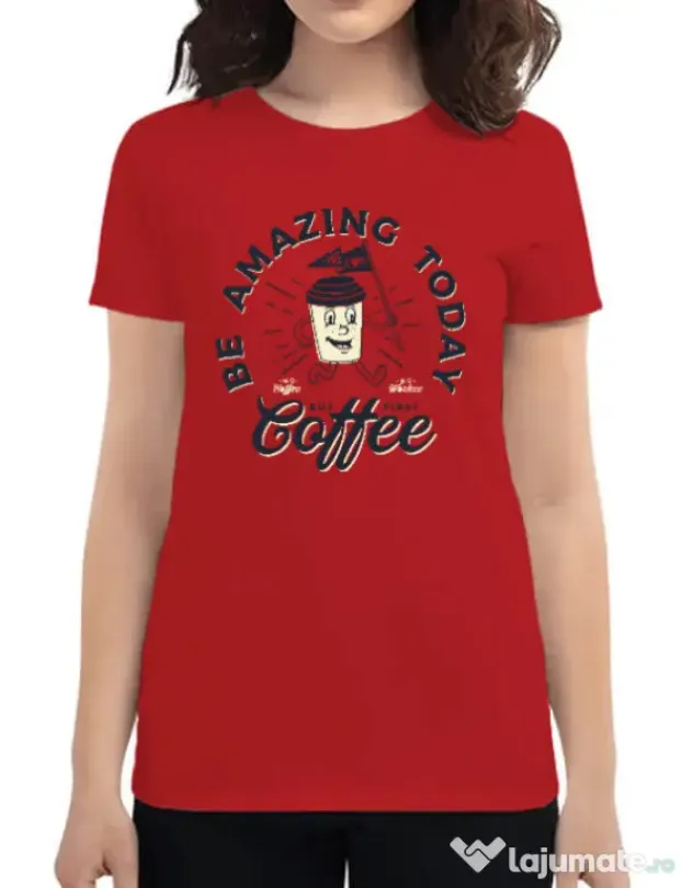 Tricou ADLER dama Amazing coffee Rosu