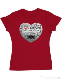 Tricou ADLER dama INIMA DIN PIATRA Rosu