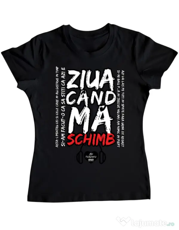 Tricou ADLER dama ziua cand ma schimb Negru