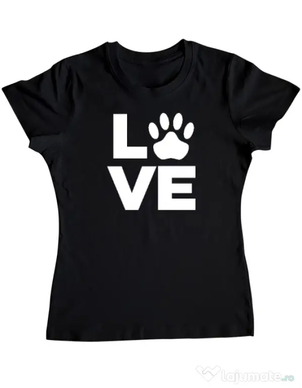 Tricou personalizat dama Love Kola Kariola Alb Negru